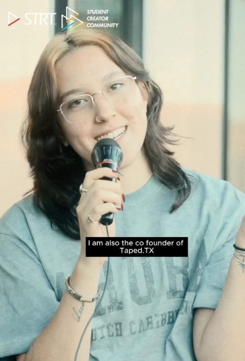 STRT creator with microphone