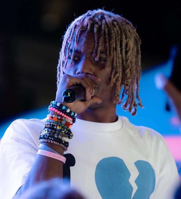 Artist performing with a microphone